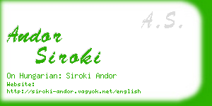 andor siroki business card